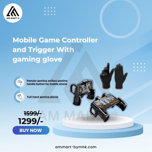 Mobile Game Controller & Trigger With Gaming Gloves